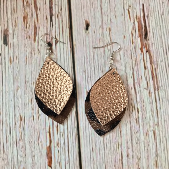 Faux Leather Earrings - Picture 1 of 3